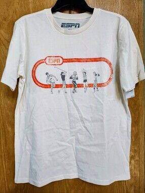ESPN Men's Sports Cream T-Shirt with Orange Graphic